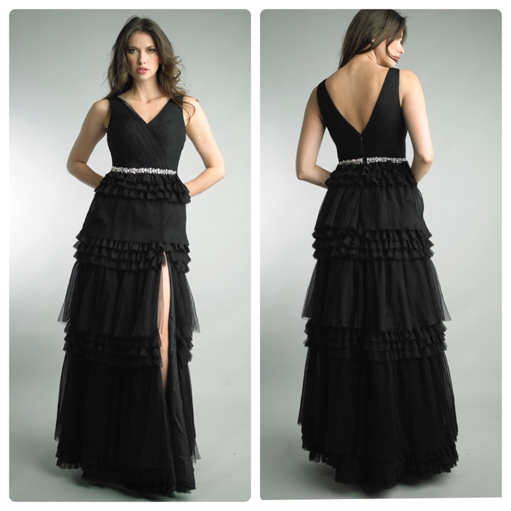 BASIX BLACK LABEL Crystal-Embellished Sleeveless Tiered Gown 4